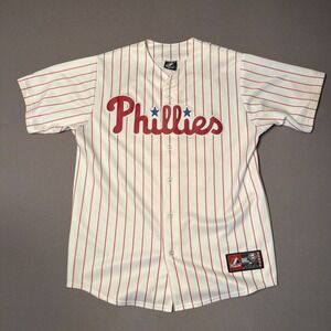 Phillies Majestic Jersey Pin Stripe Ibanez XL